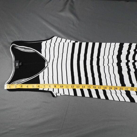 Womens Tank Dress XS Black White Knit Sundress Maxi Y2K Retro Statement Coastal - Picture 8 of 11